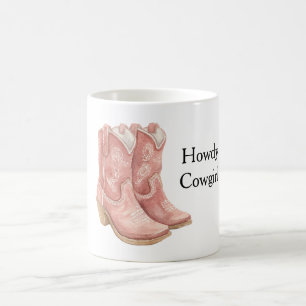 Red Cowgirl Cowboy Boots Coffee Mug