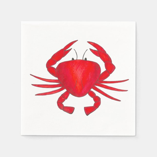 Red Crab Baltimore Maryland Crabs Beach Napkins (Front)