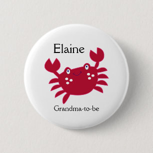 RED CRAB CALYPSO NAME TAG Personalised Button
