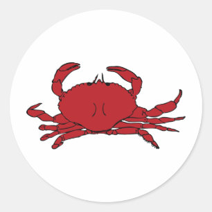 Red Crab Classic Round Sticker