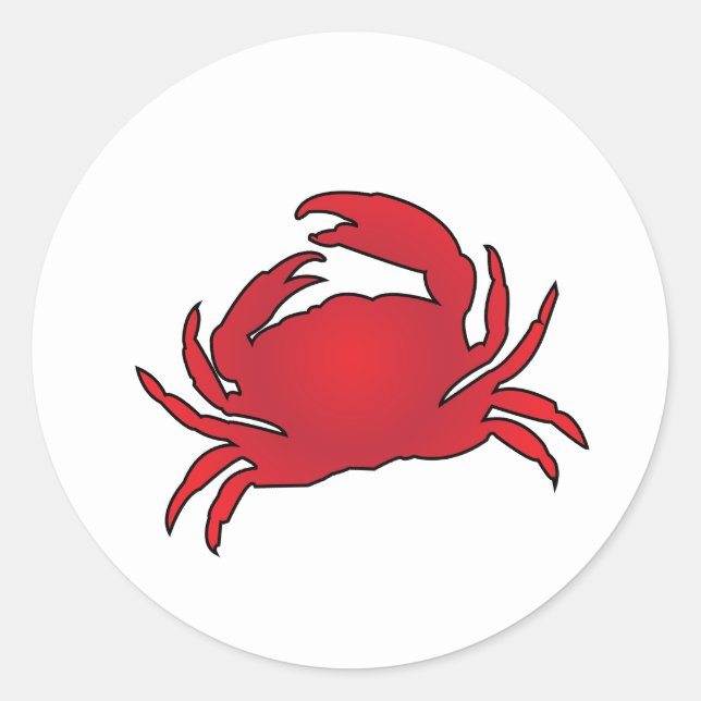 Red Crab Classic Round Sticker (Front)