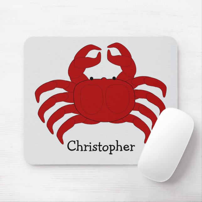 Red Crab Design Mouse Pad (With Mouse)