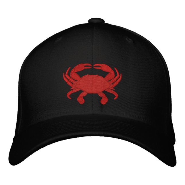 Red Crab Embroidered Cap (Front)