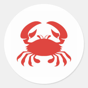 Red Crab Logo Classic Round Sticker