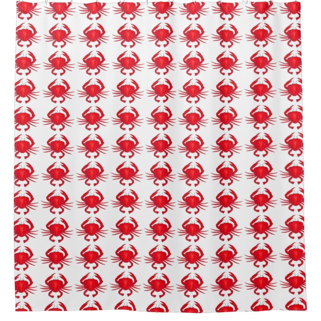 Red Crab Maryland Crabs Ocean Beach Shower Curtain (Front)
