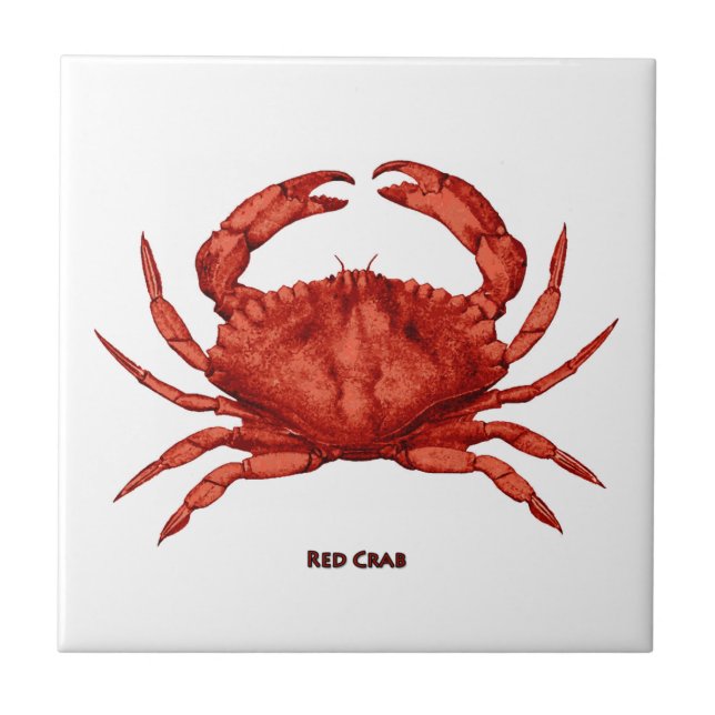 Red Crab (Pacific) Ceramic Tile (Front)