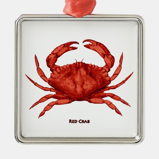 Red Crab (Pacific) Metal Tree Decoration (Front)