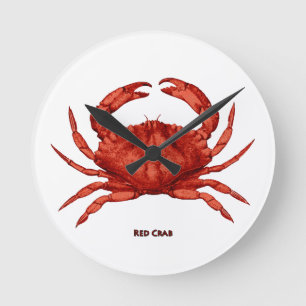Red Crab (Pacific) Round Clock