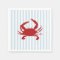 Red Crab Painting Nautical Stripe 