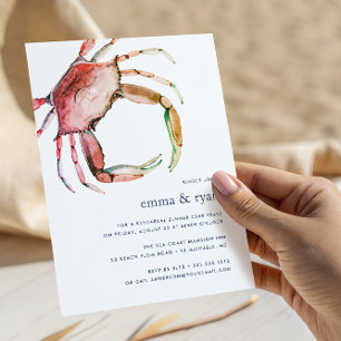 Red Crab Rehearsal Dinner Invitation