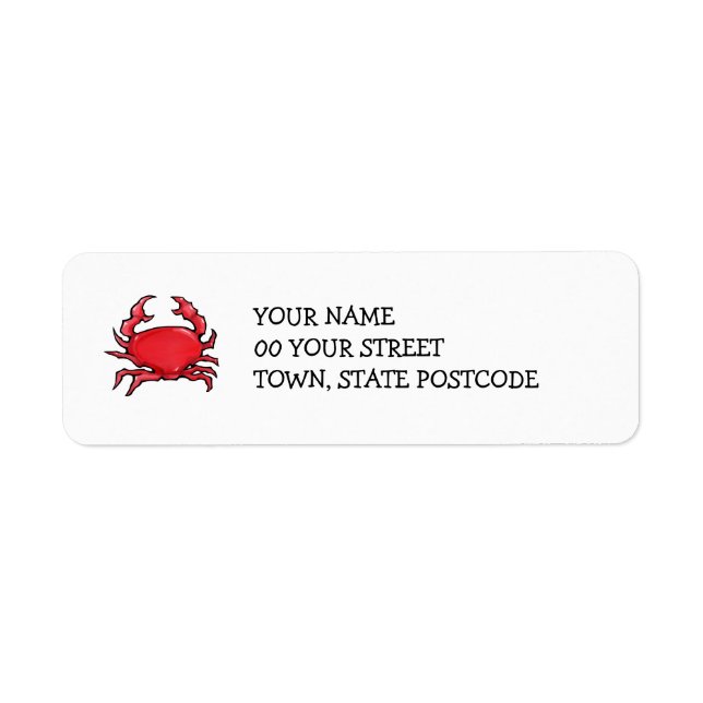 Red Crab Return Address Label (Front)