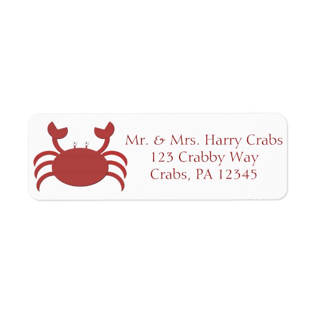 Red Crab Return Address Label (Front)