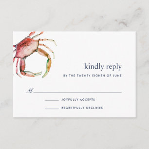 Red Crab RSVP Card