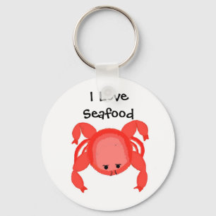 Red Crab Seafood Design Key Ring
