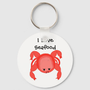 Red Crab Seafood Design Key Ring