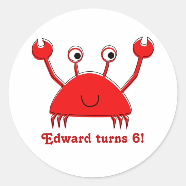 Red Crab Stickers | Cupcake Toppers (Front)