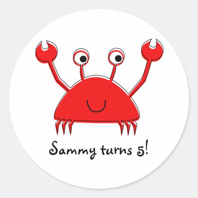 Red Crab Stickers | Cupcake Toppers (Front)