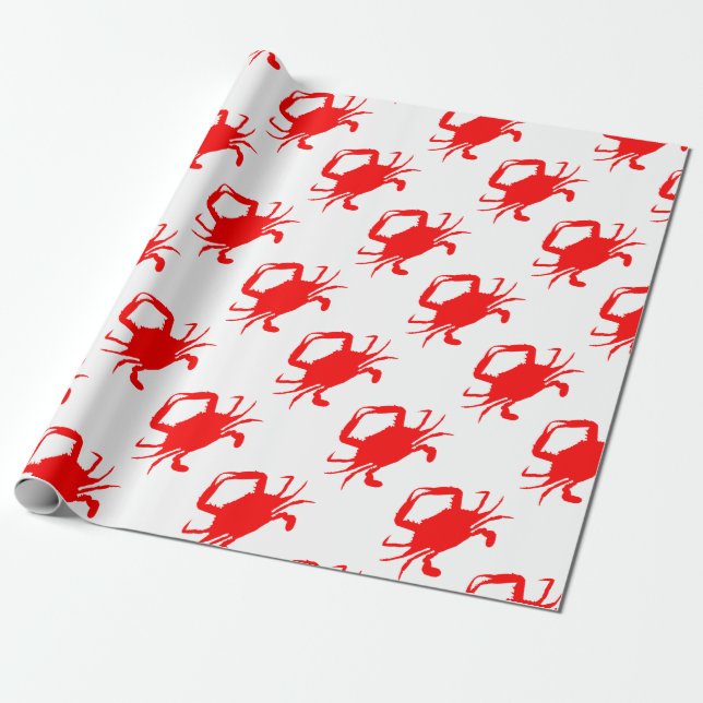 Red Crab Wrapping Paper (Unrolled)