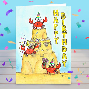 Red Crabs Birthday greeting  Card