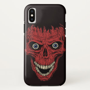 Red Crackhead Skull iPhone X Case