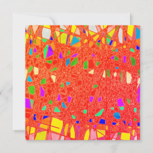 RED CRACKLED ART WORDS BEST WISHES HOLIDAY CARD