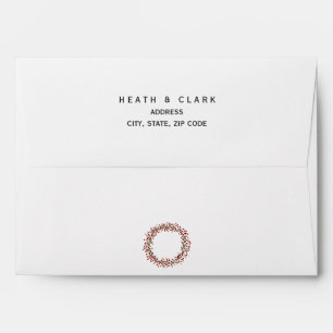 Red Cranberry Wreath Invite/Save the Date Envelope