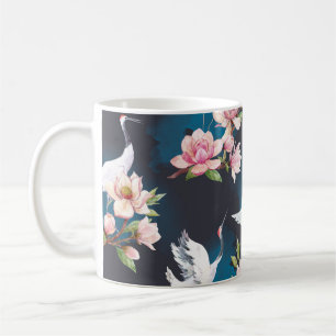 Red Crane Magnolia: Japanese Watercolor. Coffee Mug