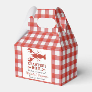 Red Crawfish Boil Picnic Lobster Engagement Party Favour Box