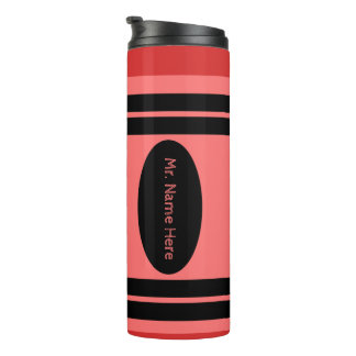Red Crayon Art Supplies Themed Teacher Gift Thermal Tumbler