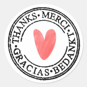 Red Crayon Heart Rubber Stamp Look Sticker