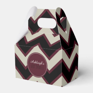 Red Cream Black Chevron Baby Shower Favour Box