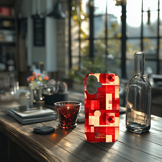 Red & Cream Geometric Art Phone Case – Sweet Dream (Creator Uploaded)