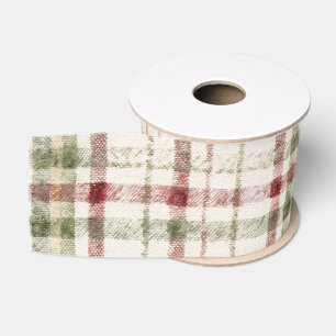 Red Cream Green Stripes Christmas Grosgrain Ribbon