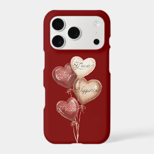 Red Cream Heart Balloons Love Joy