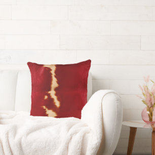 Red Cream Southwest Cowhide Cushion