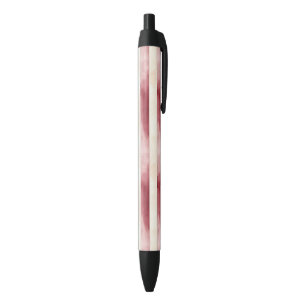 Red Cream Stripes Black Ink Pen