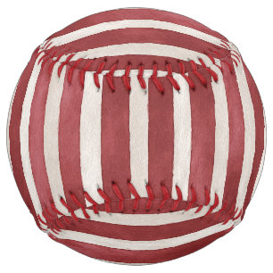Red Cream Stripes Softball