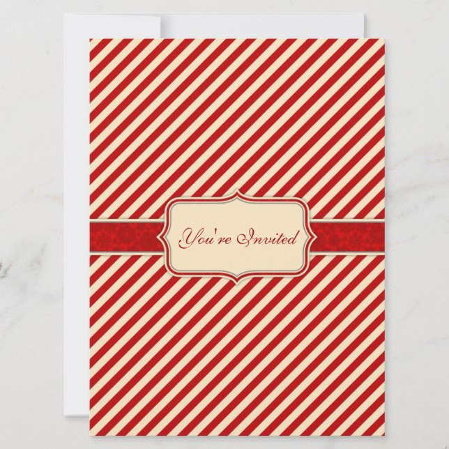 Red & Crème Holiday Invitation (Front)