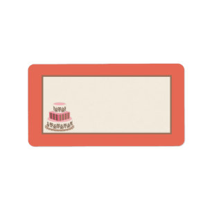 Red/Creme Wedding Cake Mailing Address Label