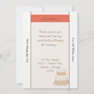 Red/Creme Wedding Cake Reception Card