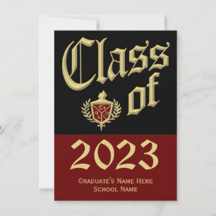 Red Crest Graduation Announcements