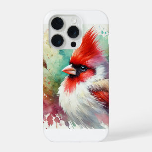 Red crested cardinal 060824AREF107 - Watercolor iPhone 15 Pro Case