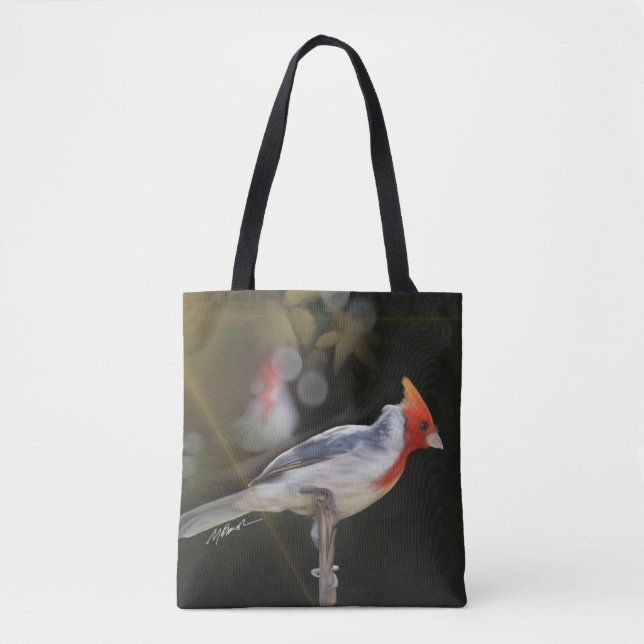 Red-Crested Cardinal Bird  Tote Bag (Front)