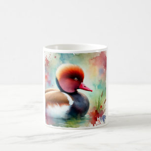 Red Crested Pochard 080824AREF120 - Watercolor Coffee Mug