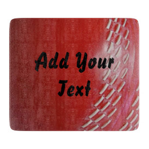 Red Cricket Ball Sports Customise Cutting Board