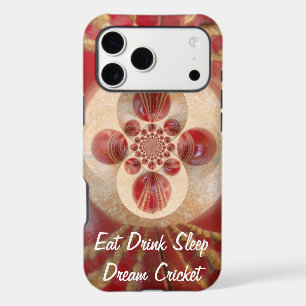 Red Cricket Balls Abstract Art Print Design