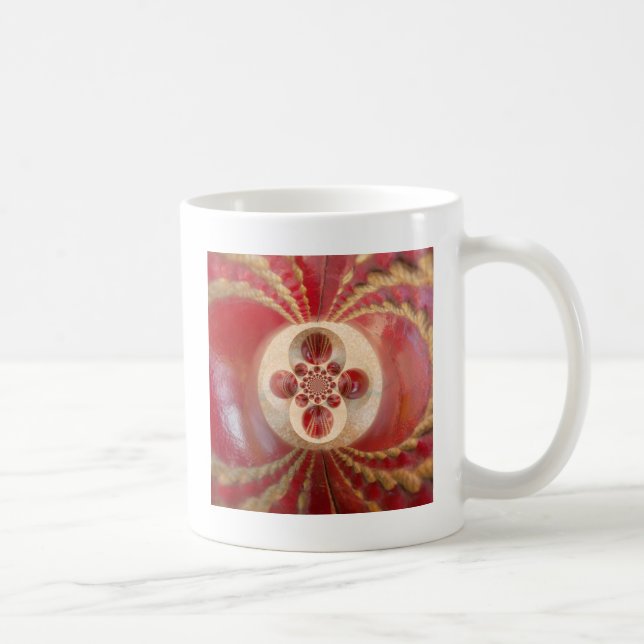 Red Cricket Balls Abstract Art Print Design Coffee Mug (Right)