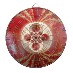 Red Cricket Balls Abstract Art Print Design Dartboard