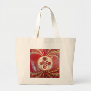 Red Cricket Balls Abstract Art Print Design Large Tote Bag