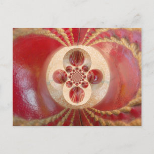 Red Cricket Balls Abstract Art Print Design Postcard